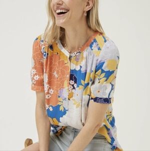 Fat Face Jodie Coastal Bloom Top Sz.2 NWT